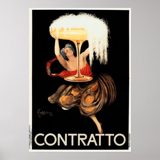 CONTRATTO Mousserende wijn 1922 Leonetto Cappiello Poster (Voorkant)