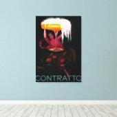 Contratto Vintage PosterEurope Canvas Afdruk (Insitu (Houten vloer))