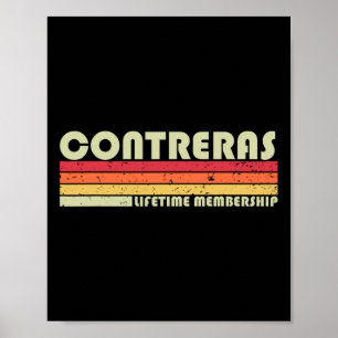 Contreras Achternaam Grappig Retro Vintage 90s Ver Poster