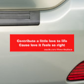 contribute love bumpersticker (Op auto)