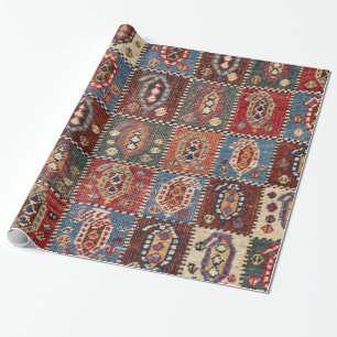 Controkerboard Persian Fars Brown Green  Cadeaupapier