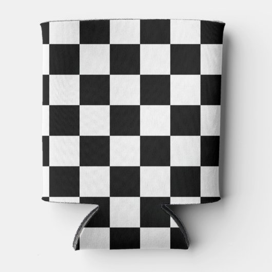 Controkerbordpatroon zwart-wit blikjeskoeler (Voorkant)