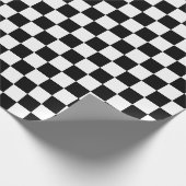 Controkerbordpatroon zwart-wit cadeaupapier (Hoek)