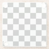 Controkerbordpatroon zwart-wit glazen onderzetter (Achterkant)