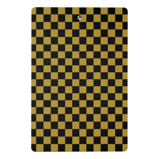 Controkerbordpatroon zwart-wit mini klembord (Achterkant)