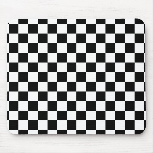 Controkerbordpatroon zwart-wit muismat (Voorkant)