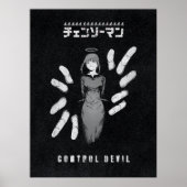 Control Devil – Donkere Anime Makima Illustratie Poster (Voorkant)