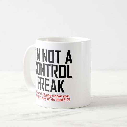Control Freak Funny Mug Koffiemok (Voorkant links)