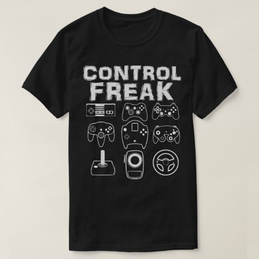 CONTROL FREAK Funny Retro Video Game Player Teen B T-shirt (Design voorkant)
