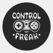 Control Freak - Grappige Gaming Videogames Gamer Ronde Sticker (Voorkant)