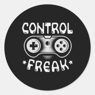 Control Freak - Grappige Gaming Videogames Gamer Ronde Sticker