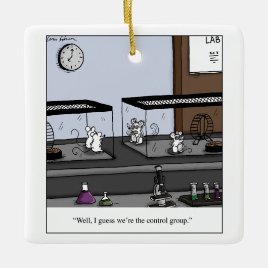 Control Group Lab Mice Cartoon Keramisch Ornament (Voorkant)