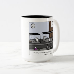 Control Group Lab Mice Cartoon Tweekleurige Koffiemok