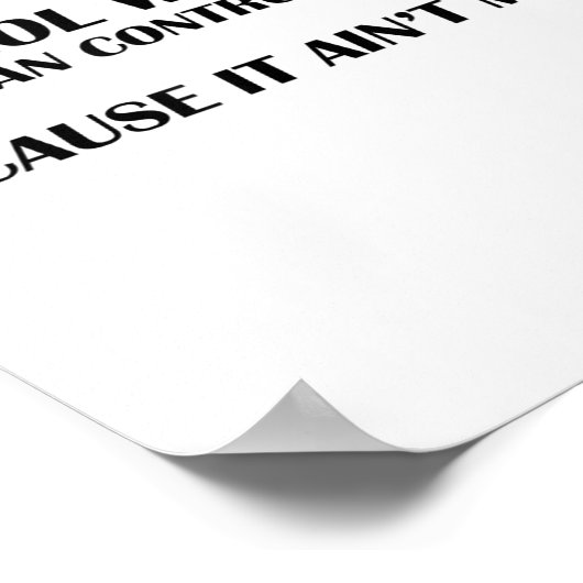 Control What You Can Control Cause It Ain't Me Fun Poster (Hoek)