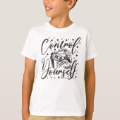Control yourself gaming controller and text art t-shirt (Voorkant)