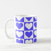 Controlboard Hearts Pattern - Blue and White Koffiemok (Links)