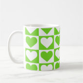 Controlboard Hearts Pattern — Green and White Koffiemok (Links)