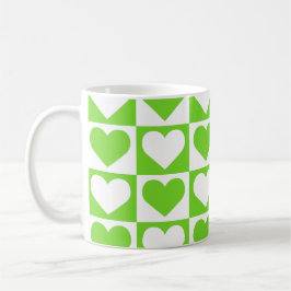 Controlboard Hearts Pattern — Green and White Koffiemok