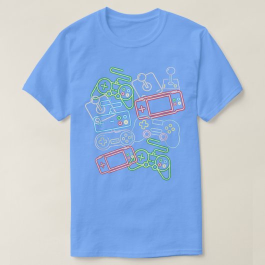 Controle alle Dingen Videospelcontroller 80's T-shirt (Design voorkant)