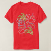 Controle alle Dingen Videospelcontroller 80s T-shirt (Design voorkant)