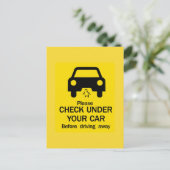 Controle onder auto-teken, Australië Briefkaart (Staand voorkant)