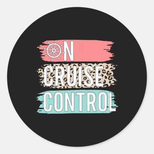 Controle op cruise leopard Funny Summer Vacation F Ronde Sticker (Voorkant)