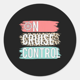 Controle op cruise leopard Funny Summer Vacation F Ronde Sticker