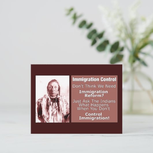 Controle op immigratie briefkaart (Staand voorkant)