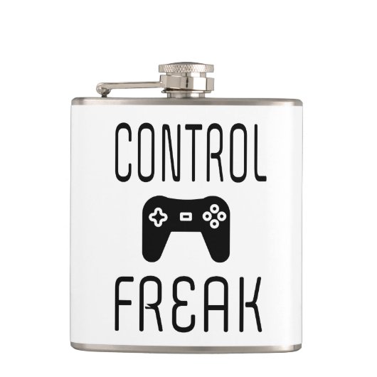 Controle over Freak-videogamer Heupfles (Voorkant)