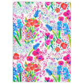 Controleboek voor waterverf bloemen die kleurrijk  klembord (Achterkant)