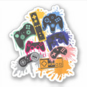 Controleer alle Dingen VideoSpel Controller T-shi Sticker (Voorkant)