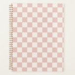 Controleer Bleek Beige Gecontroleerd Patrooncontro Planner<br><div class="desc">Gecontroleerd patroon - crème wit en bleek beige dambord.</div>