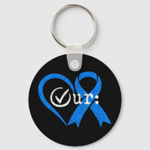 Controleer colon blauw lint hart darmkanker sleutelhanger