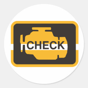 Controleer de indicatielampjes van de motor ronde sticker