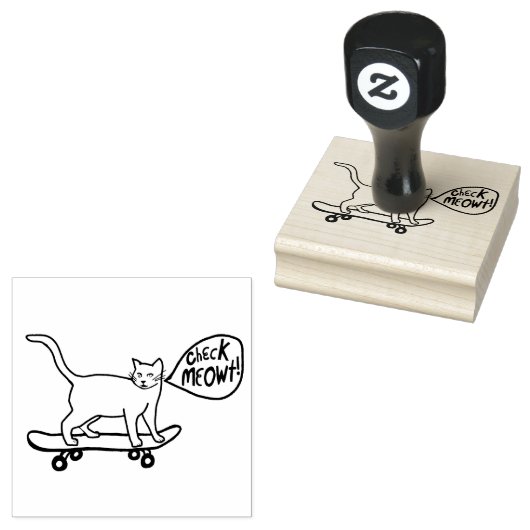 CONTROLEER DE MEOWT Hand Drage AANGEPASTE IT Rubberstempel (Gestempeld)