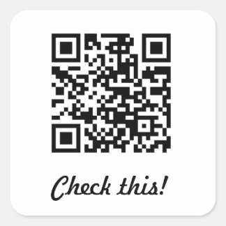 Controleer deze QR-code Vierkante Sticker