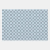 Controleer Dusty Blue Checkered Inpakpapier Vel (Voorkant)