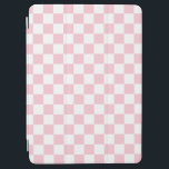 Controleer het Baby-roze en witte-controllerpatroo iPad Air Cover<br><div class="desc">Gecontroleerd patroon - lichtroze en wit dambord.</div>