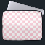 Controleer het Baby-roze en witte-controllerpatroo Laptop Sleeve<br><div class="desc">Gecontroleerd patroon - lichtroze en wit dambord.</div>