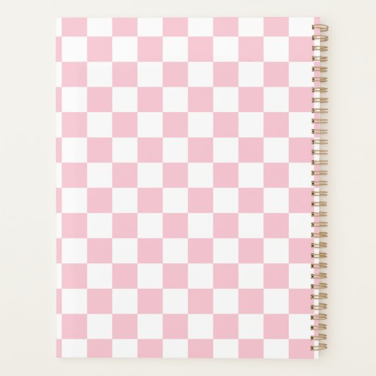 Controleer het Baby-roze en witte-controllerpatroo Planner (Achterkant)