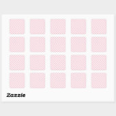 Controleer het Baby-roze en witte-controllerpatroo Vierkante Sticker (Vel)