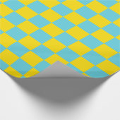 Controleer het heldere, gele en Cyaan Aqua Blue Pa Cadeaupapier (Hoek)