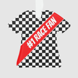 Controleer het ontwerp met rood ornament