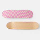 Controleer het patroonpeach en het roze preppy che persoonlijk skateboard (Horizontaal)