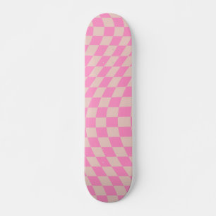 Controleer het patroonpeach en het roze preppy che persoonlijk skateboard