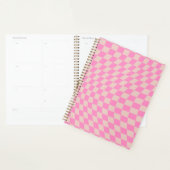 Controleer het patroonpeach en het roze preppy che planner (Display)
