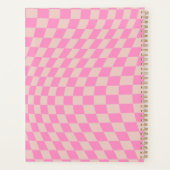 Controleer het patroonpeach en het roze preppy che planner (Achterkant)