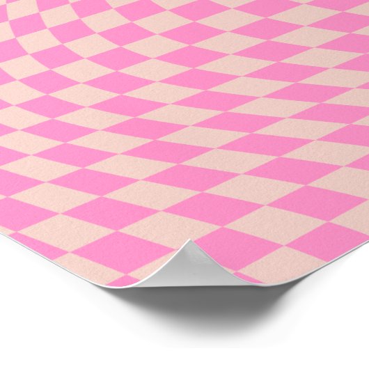 Controleer het patroonpeach en het roze preppy che poster (Hoek)