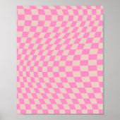 Controleer het patroonpeach en het roze preppy che poster (Voorkant)