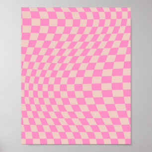 Controleer het patroonpeach en het roze preppy che poster
